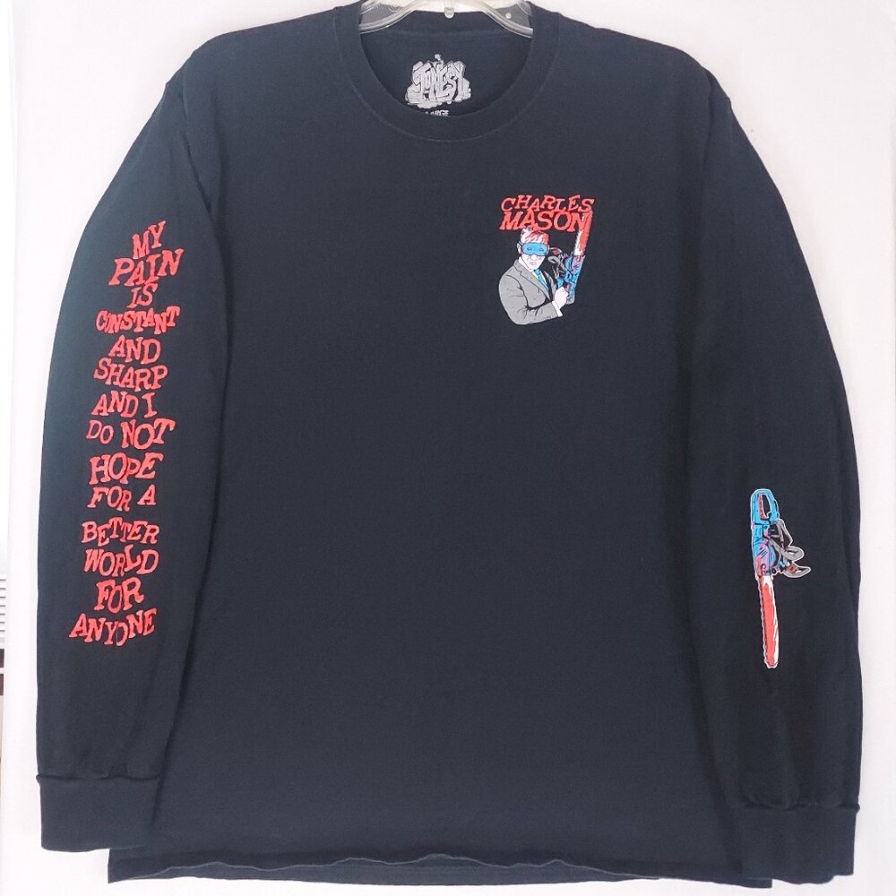Charles Mason Chainsaw T-Shirt Heavyweight HOG Black LS Jonesy Large